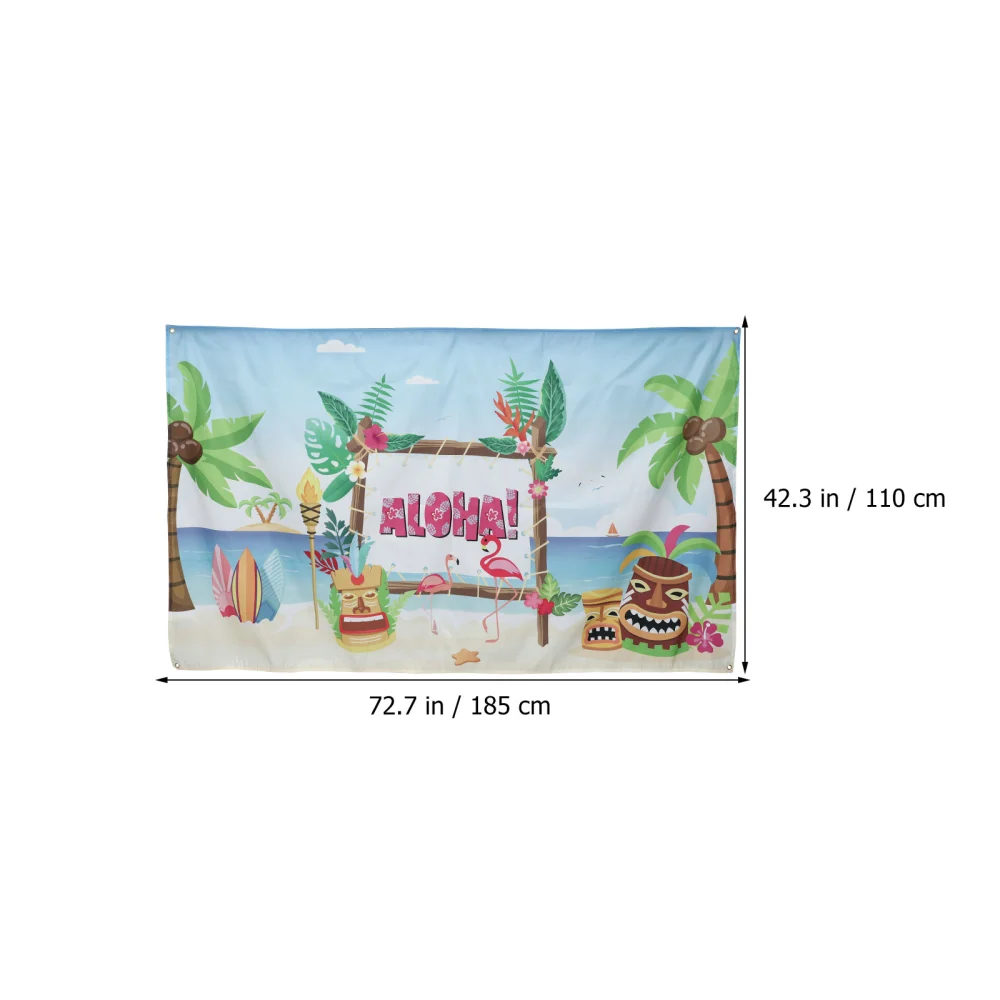 1pc Hawaii Party Banner Creative Background Decorative Banner Party Hanging Flag