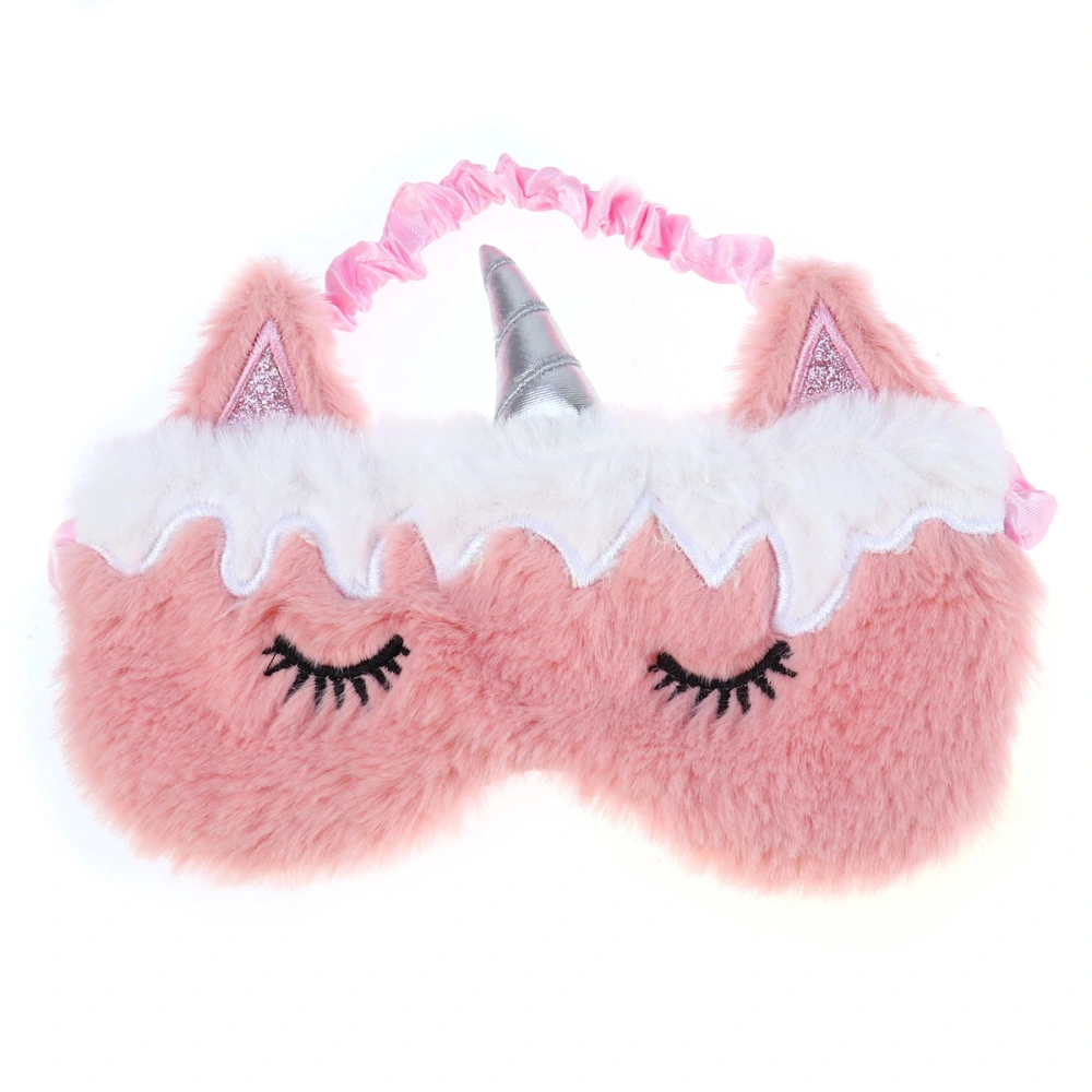 Creative Unicorn Eyeshade Funny Plush Sleep Eyeshade for Home Travel Trip (Wave Unicorn Pattern)