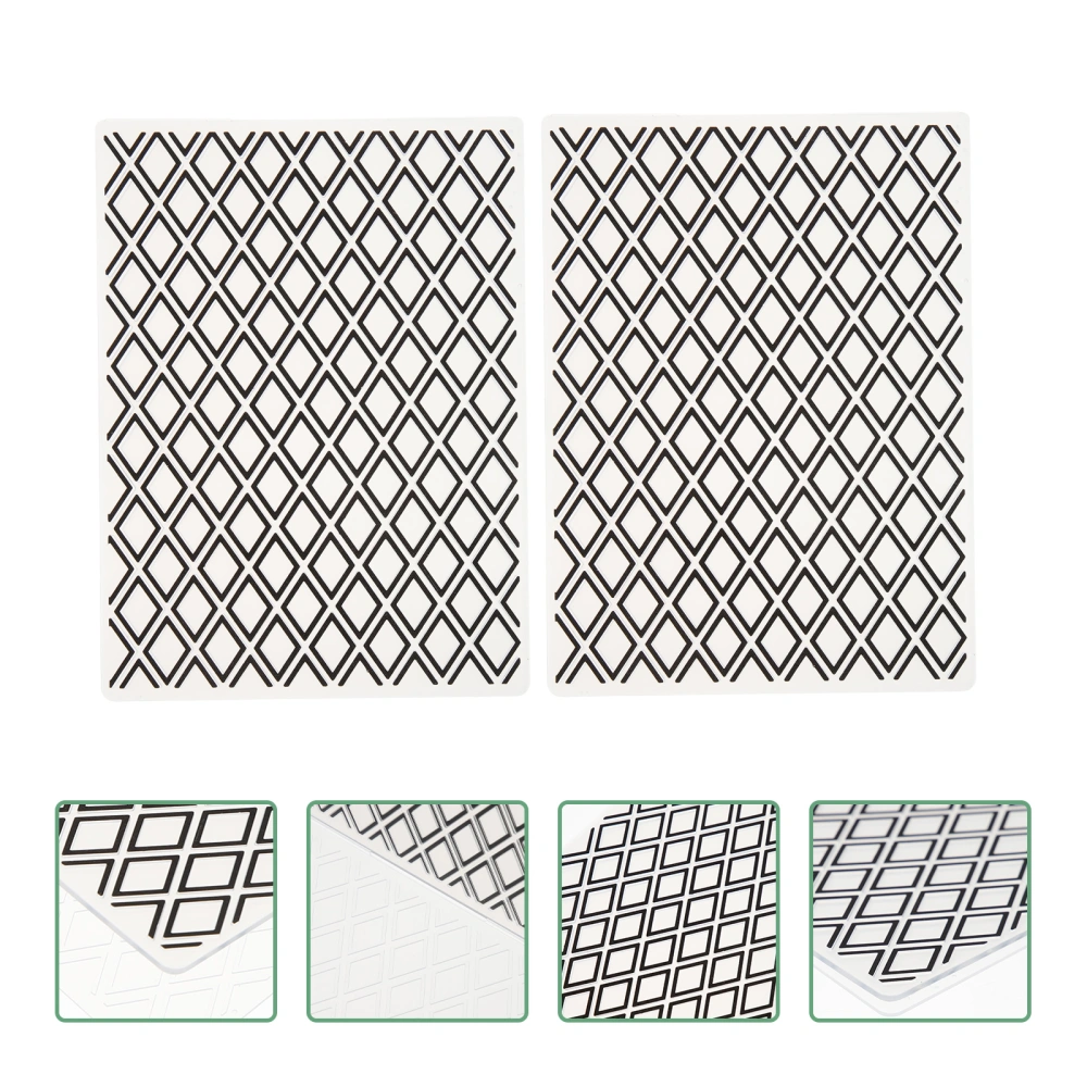 2 Pcs Diamond Square Plastic Embossing Folders DIY Scrapbooking Card Making Folders