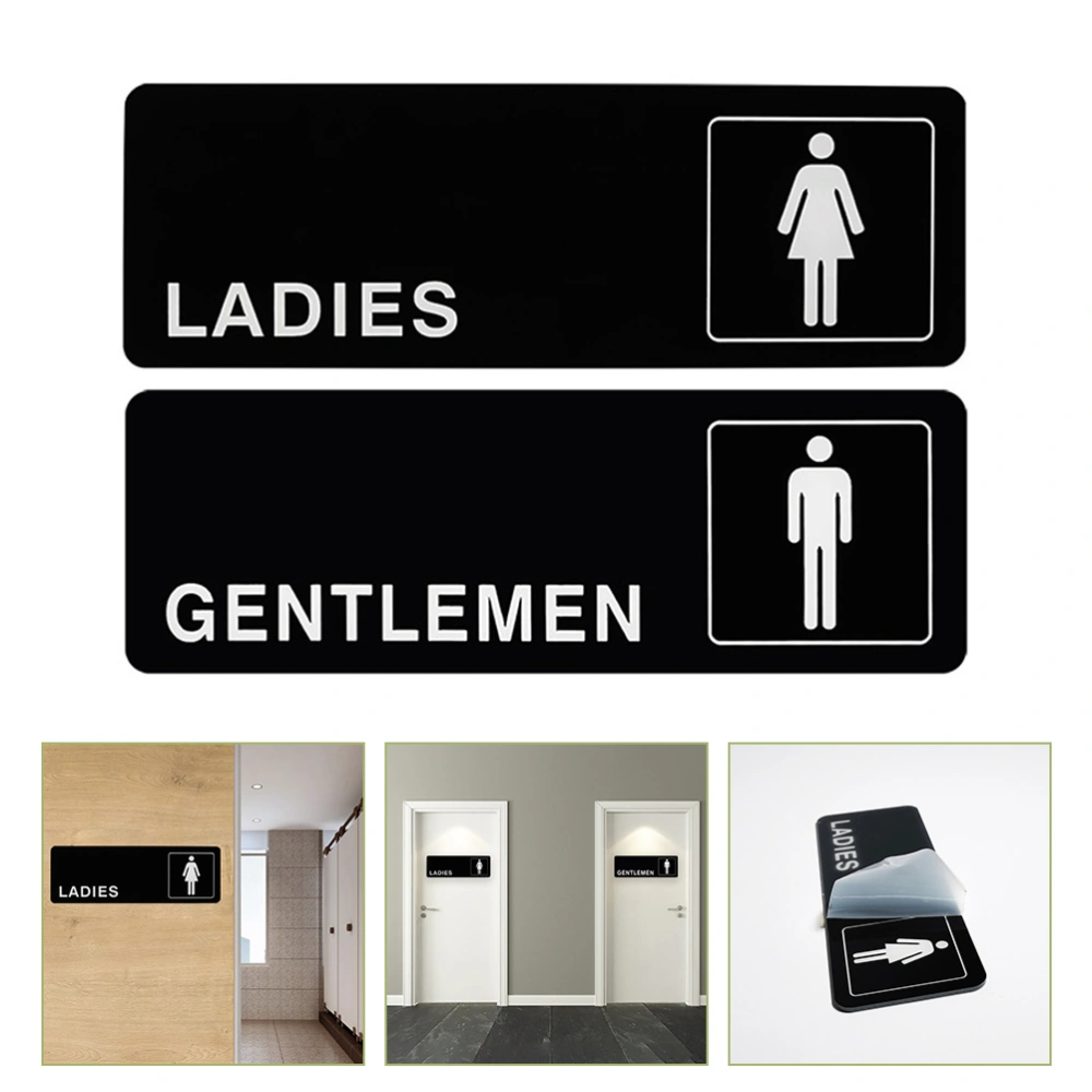 2pcs Women's and Gentlemen's Toilet Signs Men And Women Restroom Signs Unisex Toilet Sign