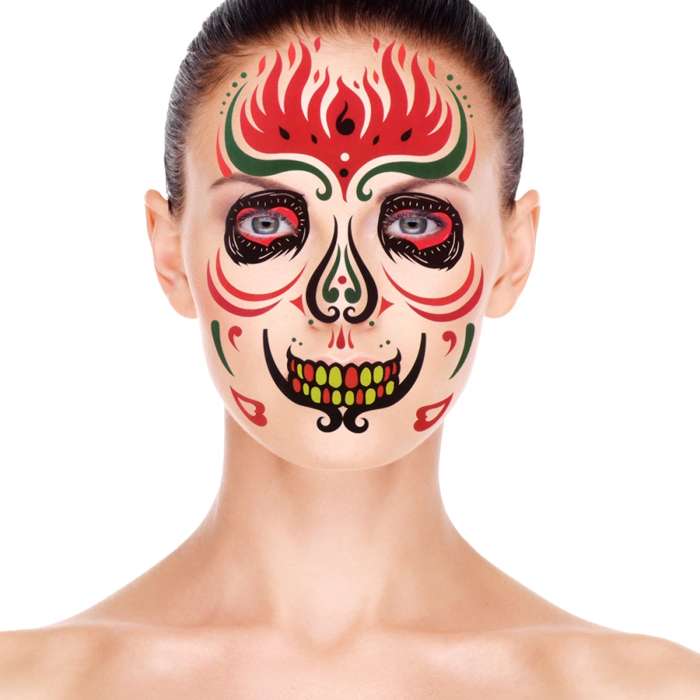 6Pcs Creative Tattoos Stickers Facial Stickers Body Stickers for Halloween