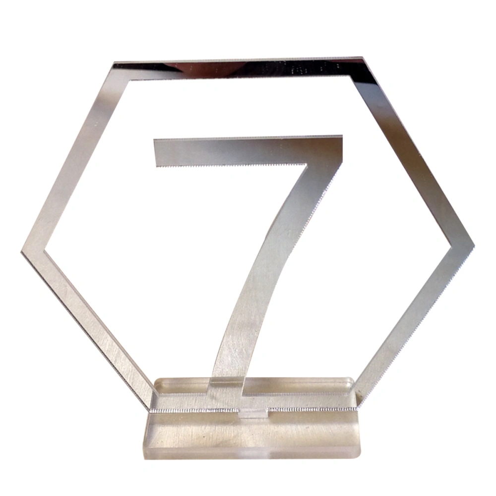 1-20 Numbers Wedding Table Numbers Acrylic Mirror Silver Placeholders Table Stands Cards Numbers Plate Decors for Wedding Party Birthday (Silver)