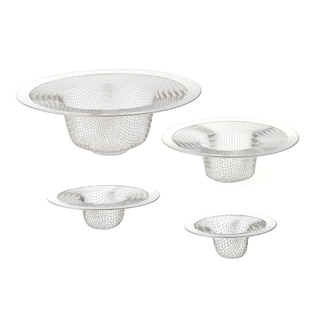 4PCS/Set Kitchen Blocking Stainless Steel Sink Floor Drain Bathroom Floor Drain Hair Filter Net