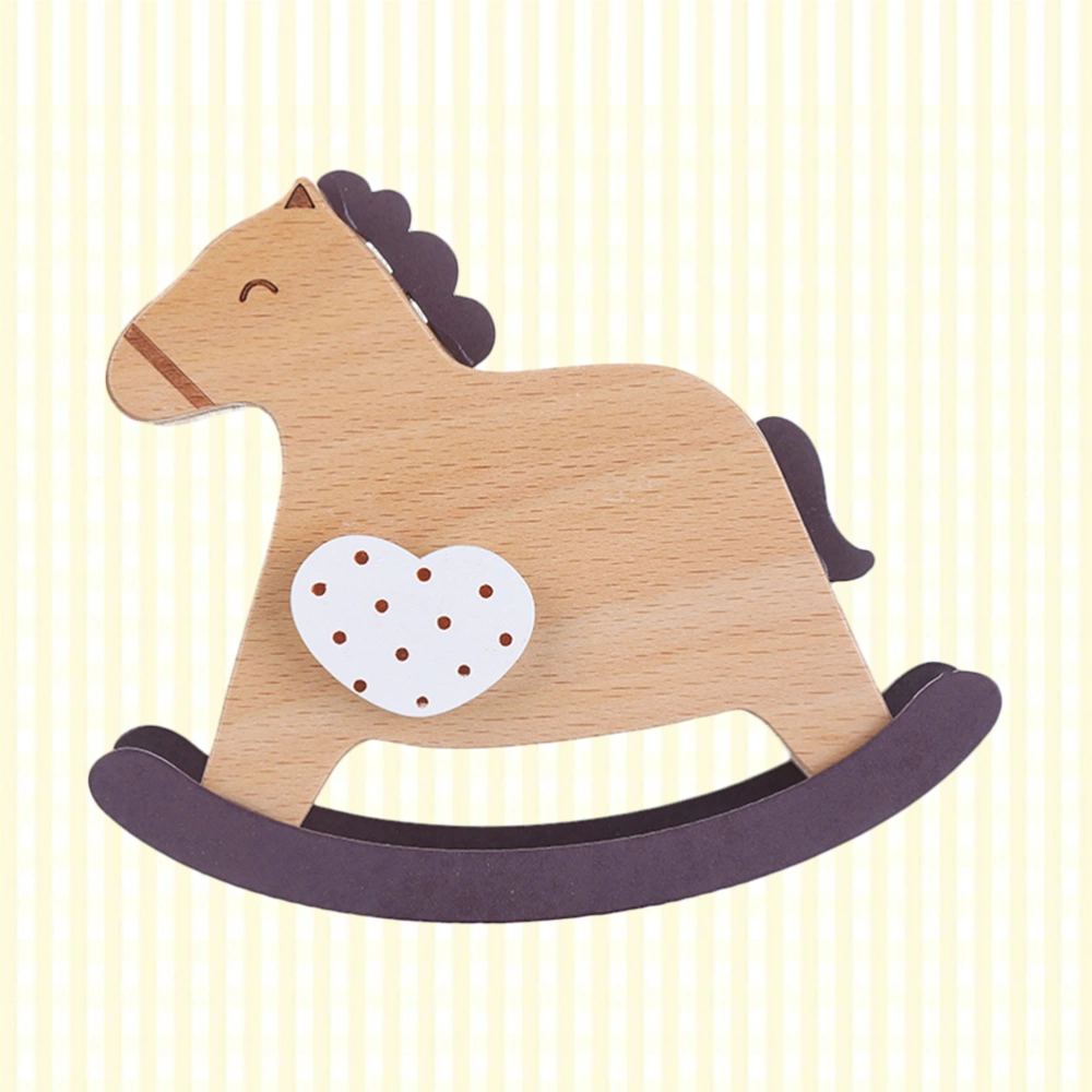 Hand-cranked Music Box Creative Wooden Horse Music Box Gift Toys Home Crafts Ornaments Decoration (Random Pattern)