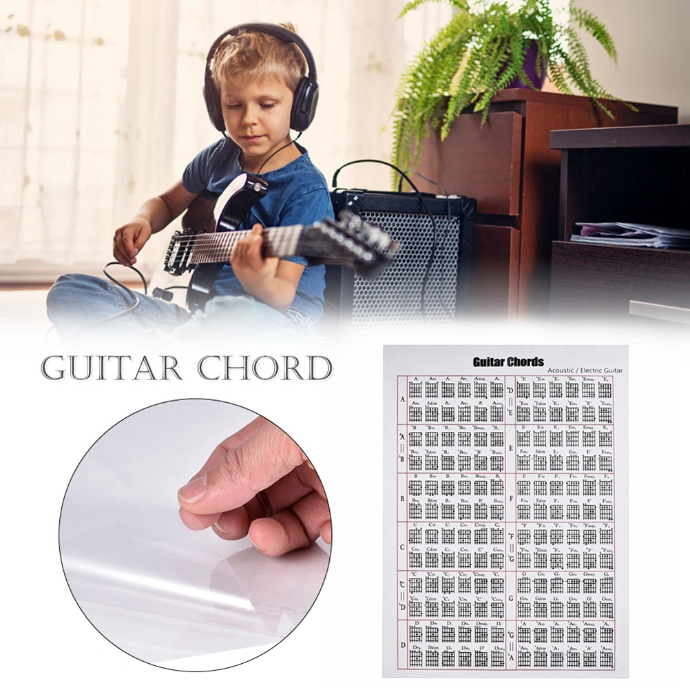 Guitar Fingering Paper Chart Guitar Chord Practice Chart for Beginner Starter Guitar Lover (30x40cm)