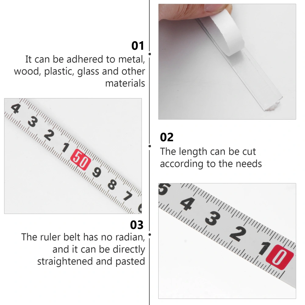 1m Steel Miter Track Tape Measure Self Adhesive Metric Scale Ruler Miter Scale Woodworking Ruler (Left to Right)