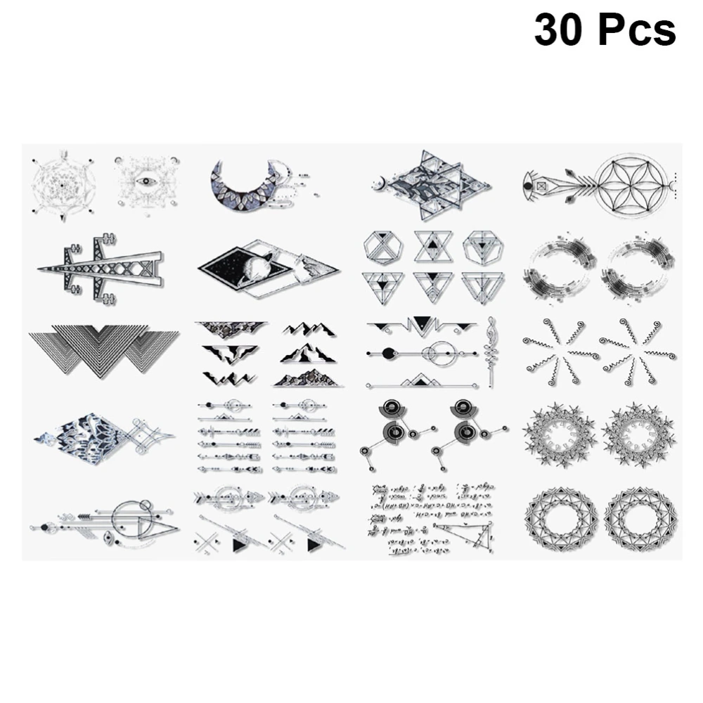 2 Set/60 Sheet Simple Waterproof Face Sticker Geometric Stickers Activity Sticker Body Art Make Up Tools Party Supplies for Men Women