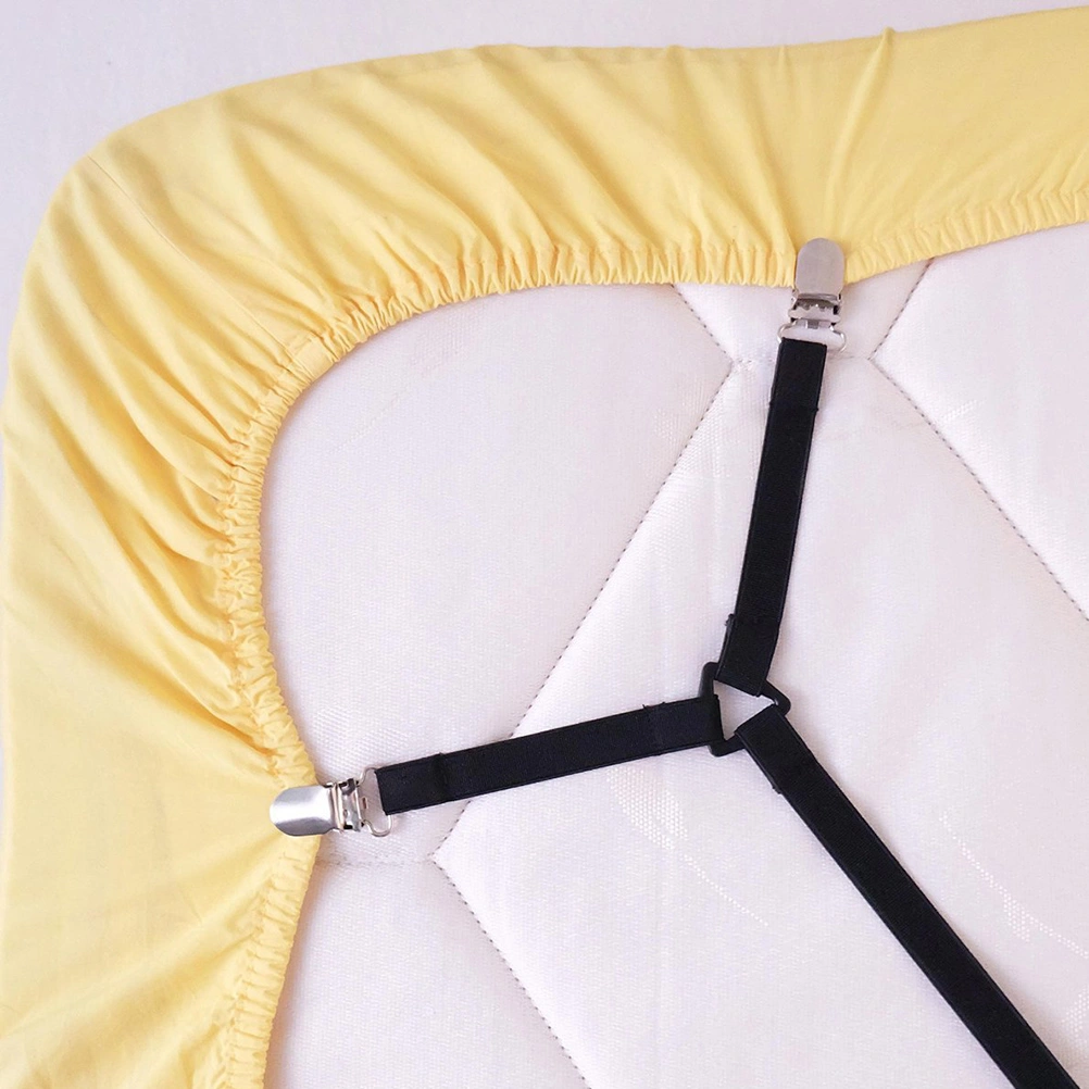 2pcs Multifunction Bed Sheet Fasteners Anti-skid Clasp Bedspreads Tablecloths Fixed Clip Elasticized Buckle(Black)