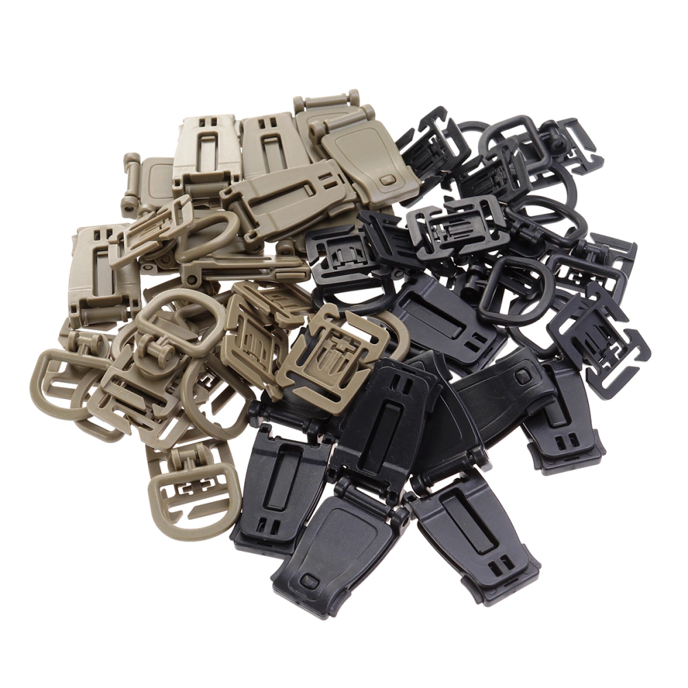 20 PCS Molle Web Dominator Buckles Strap Clip Belt Keeper with 20 PCS D-ring Grimloc Locking Molle Tactical Belt Buckles for Backpack Webbing