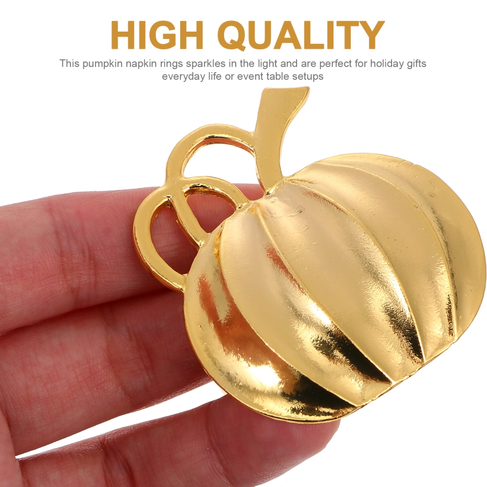 6Pcs Chic Style Halloween Creative Pumpkin Shape Design Napkin Rings (Golden)