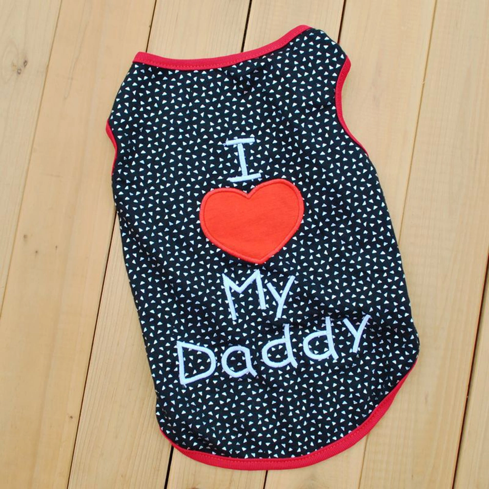 1 * Pet Dog Shirt Dress I LOVE MY DADDY Pet Clothes for Boy Girl Pets - Size L