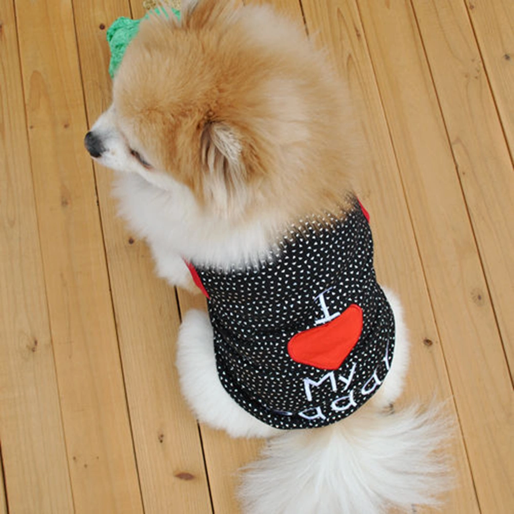 1 * Pet Dog Shirt Dress I LOVE MY DADDY Pet Clothes for Boy Girl Pets - Size L