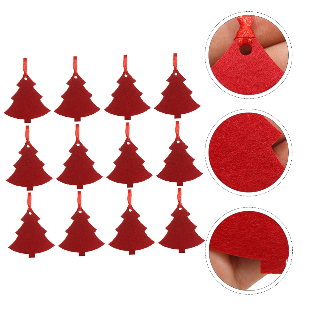 20Pcs Christmas Tree Hanging Tag Decorative Felt Wall Pendant Random Style