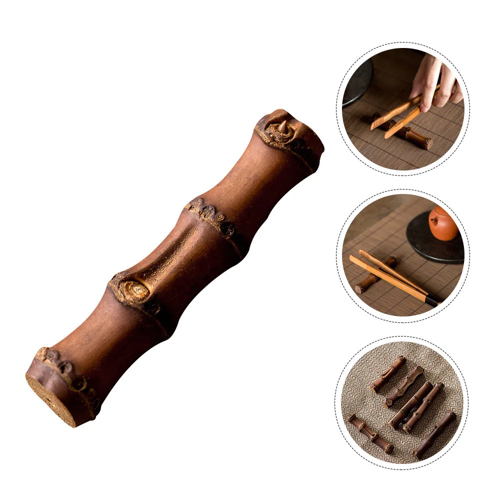 Chinese Tea Set Brush Holder Retro Bamboo Pen Rack for Home Office Tearoom
