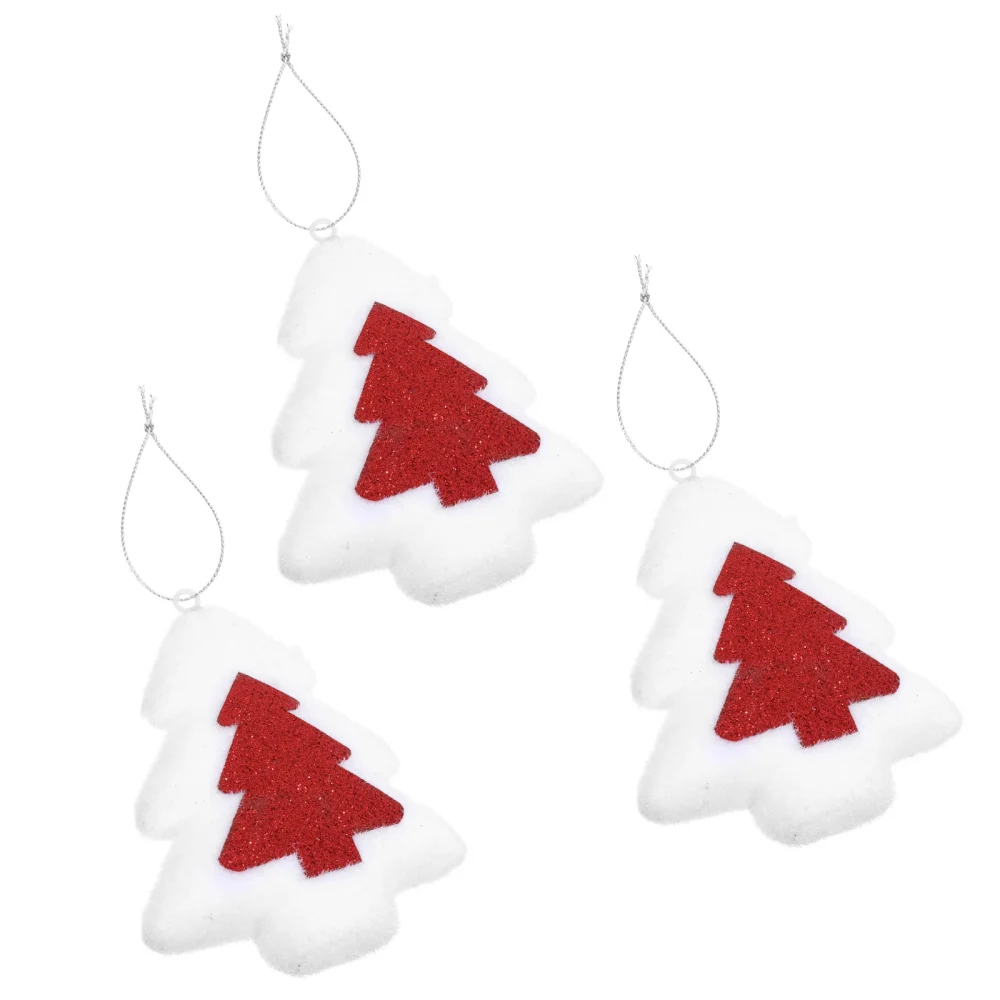 3pcs Christmas Tree Shape Pendants Xmas Tree Pendants Xmas Creative Ornaments