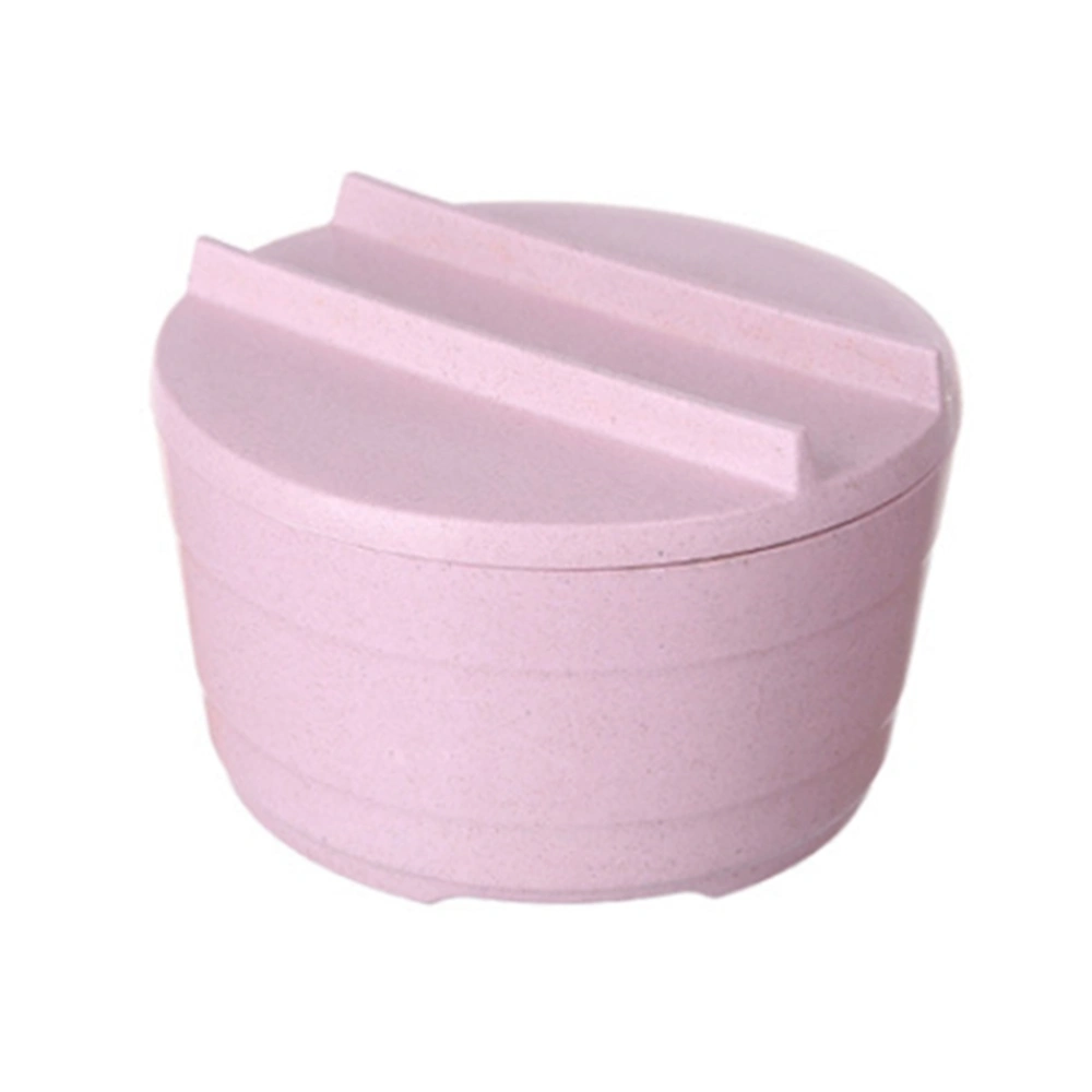 1pc Kitchen Household Wheat Starw Rice Noodle Bowl Kitchen Food Tableware for Home (Pink) A