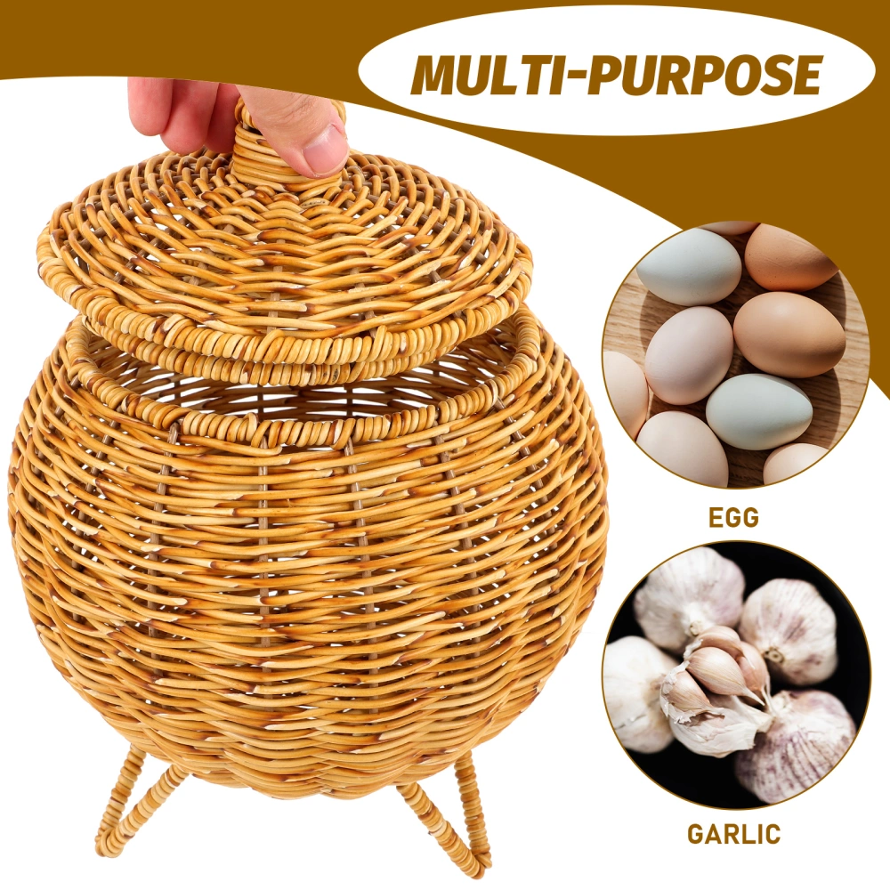 Woven Egg Storage Basket Multi-function Egg Basket Convenient Storage Basket