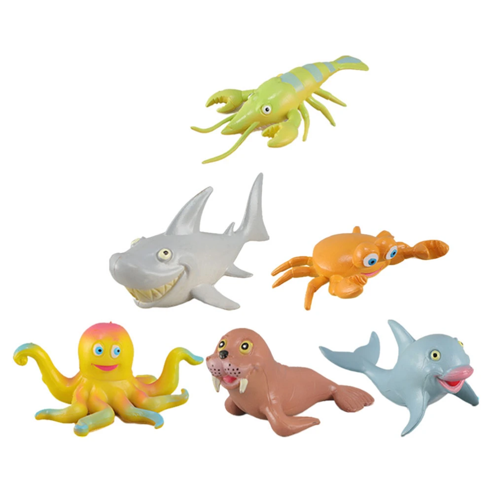 6pcs Vivid Marine Animals Models Kid Cognitive Toys Early Educational Toys