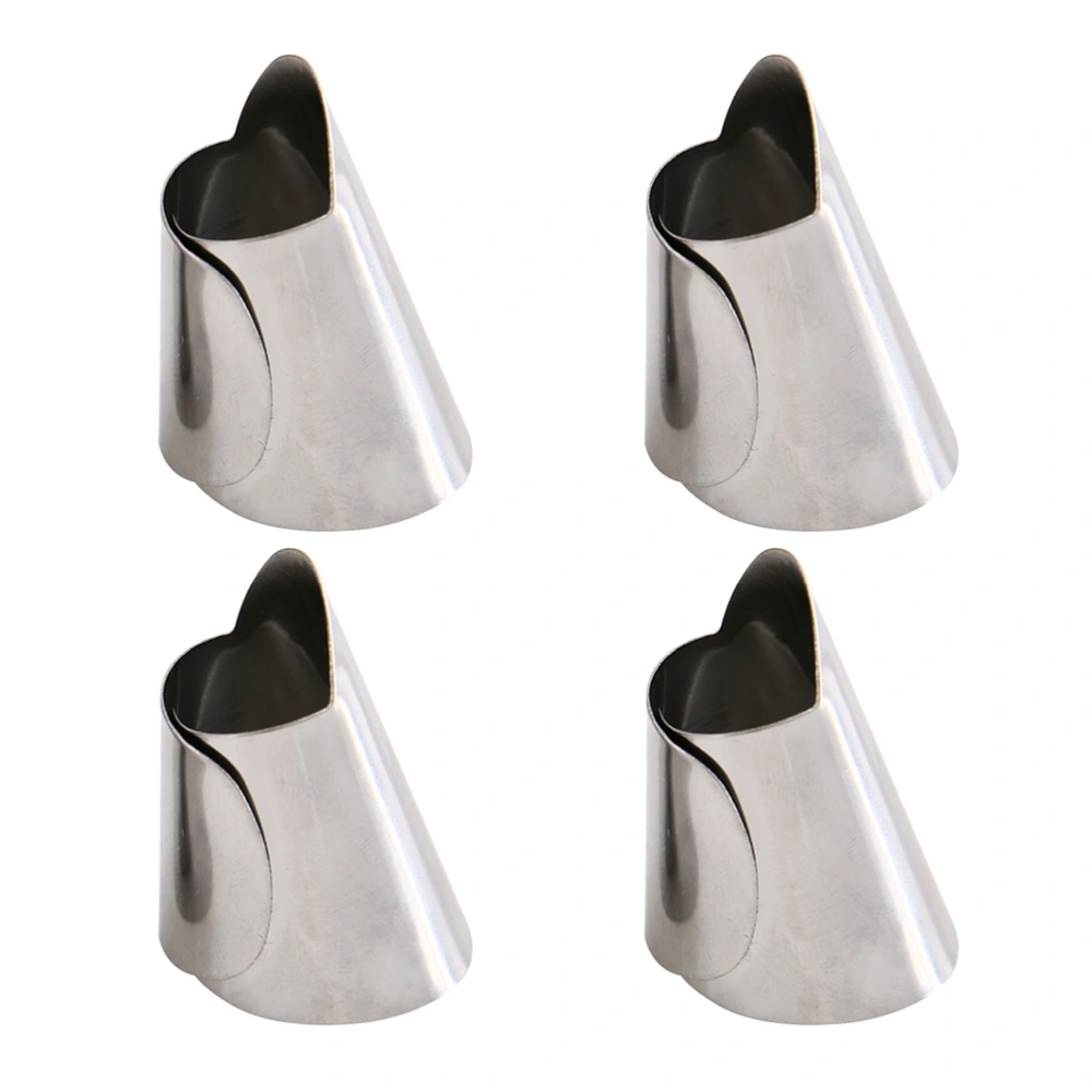 4pcs Adjustable Hand Guard Finger Protector Stainless Steel Nail Cover Finger Guard Avoid Hurting Safe Kitchen Tool