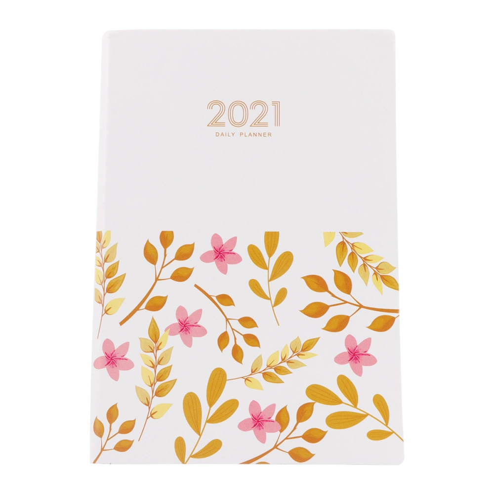 1Pc Planning Notebook 2021 Schedule Book Flower Pattern Calendar Notebook