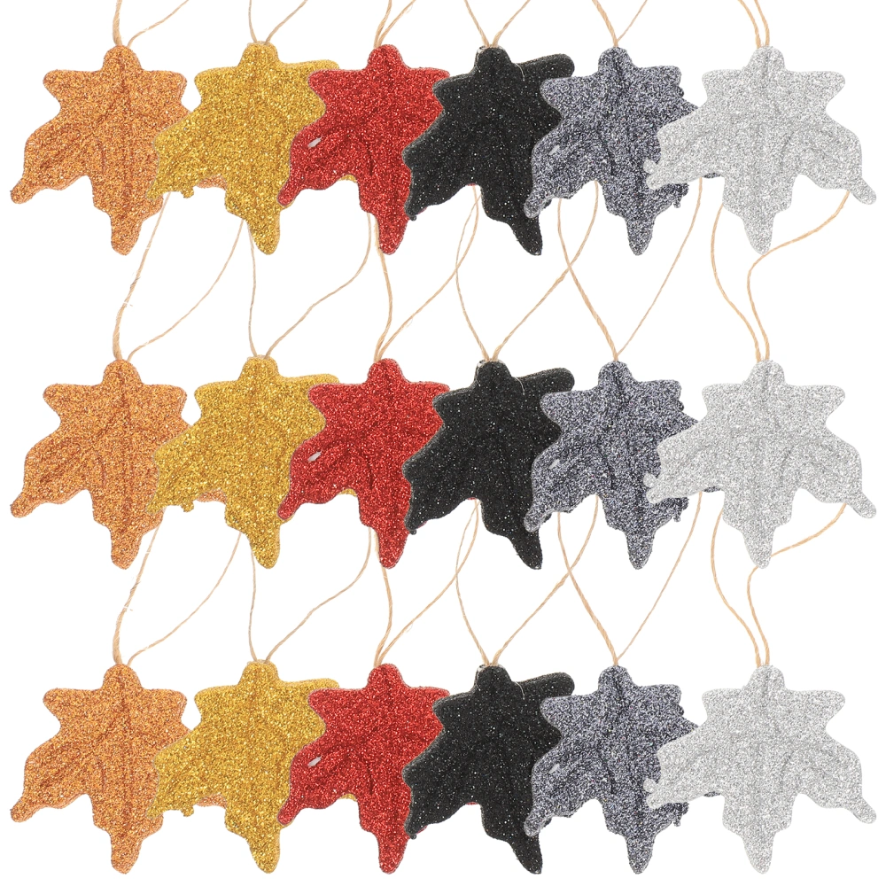 30Pcs Thanksgiving Glitter Maple Leaves Artificial Maple Leaves Autumn Fall Party Decoration