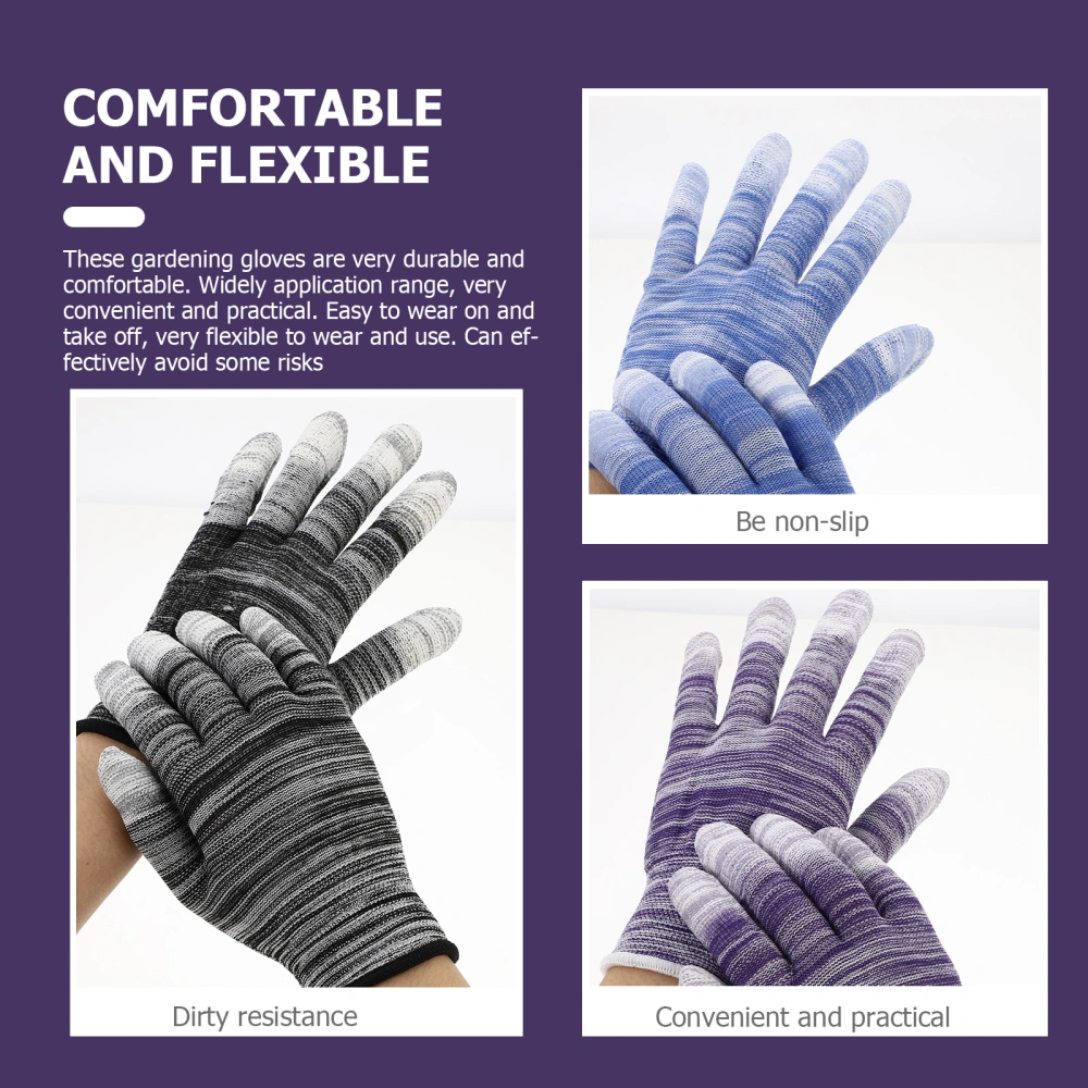 12 Pairs Non-Skid Gloves Mitten Gardening Gloves Protective Working Gloves