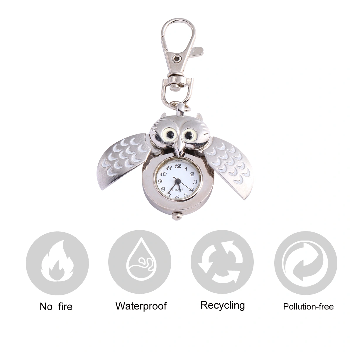 1pc Retro Owl Shape Pocket Watch Lovely Pretty Spreading Wings Owl Pocket Watch