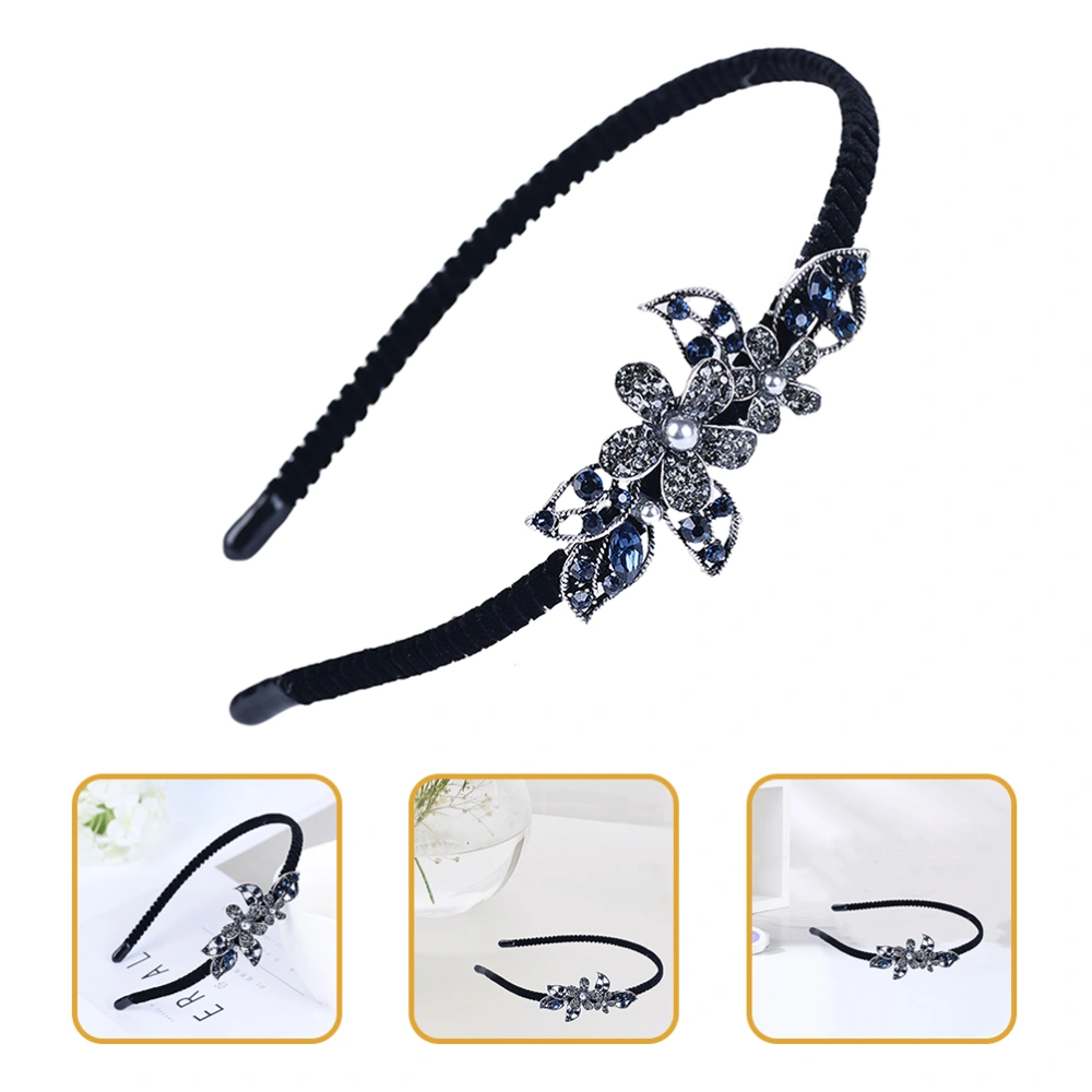 Rhinestone Headband Flower Hair Band Women Hair Hoops Hair Accessories