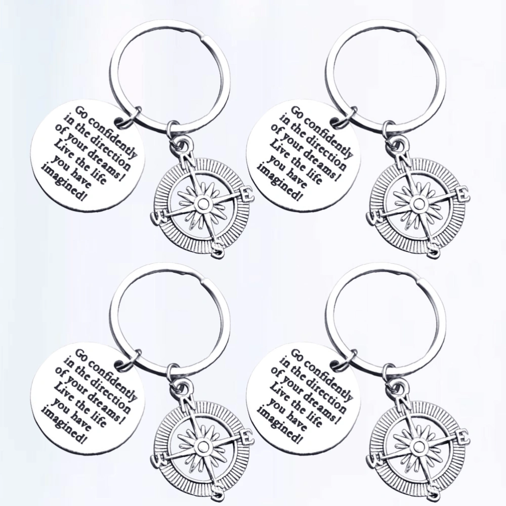 4pcs Graduation Keychains Meaningful Key Holder Creative Key Ring Key Decoration Small Gift for Boys Girls Students