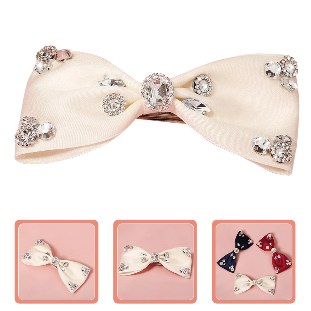 Bowknot Rhinestone Hairpins Hair Bow Clips Bow Barrette Headdress for Women Girl