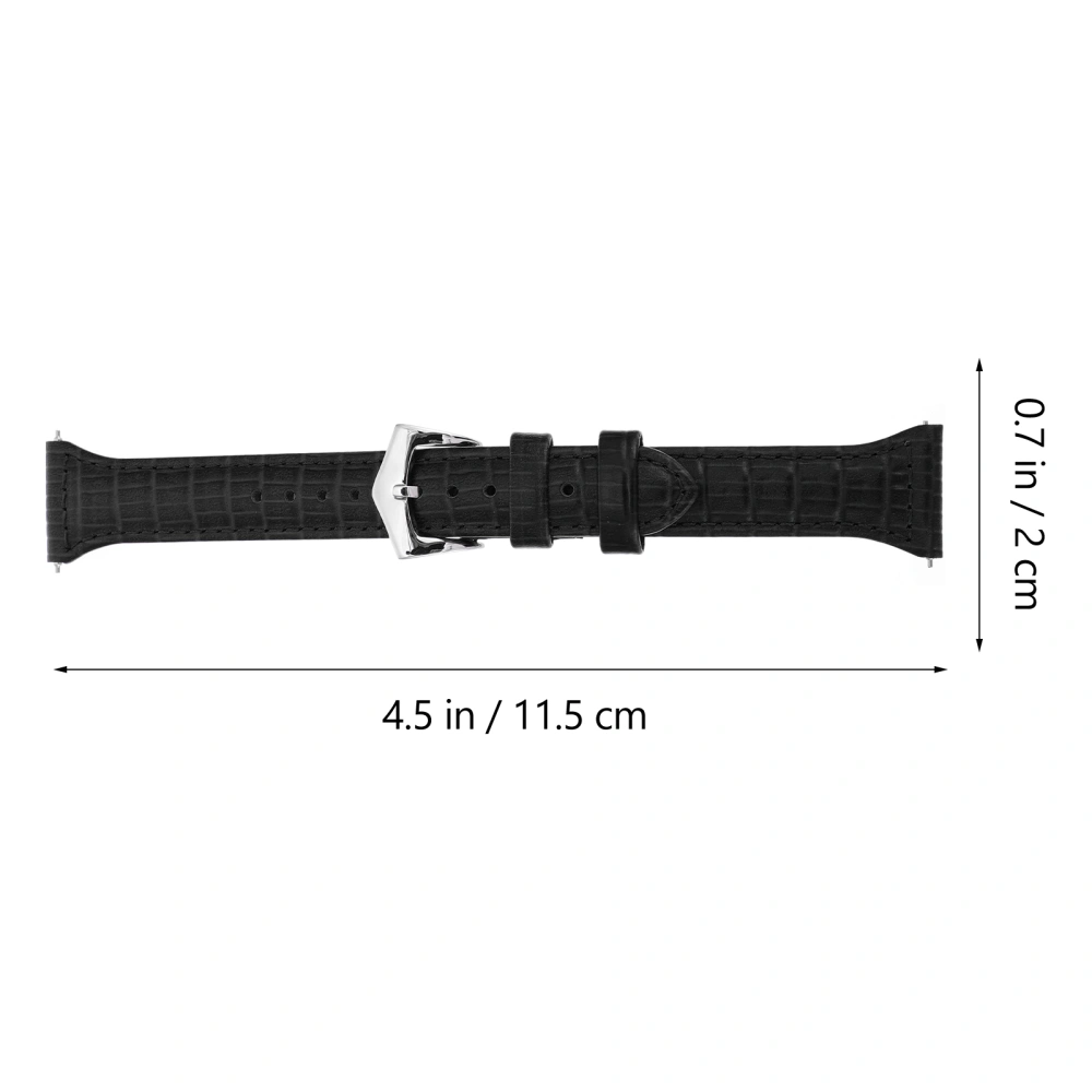 1 Pc Retro Leather Watch Straps Black Watch Band Compatible for Galaxy