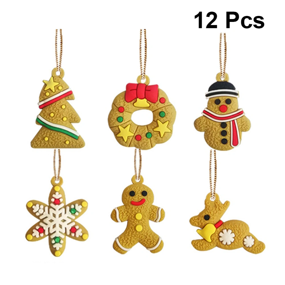 12pcs Christmas Tree Decorations Festive Room Pendant Haning Ornaments Party Gifts for Home Shop