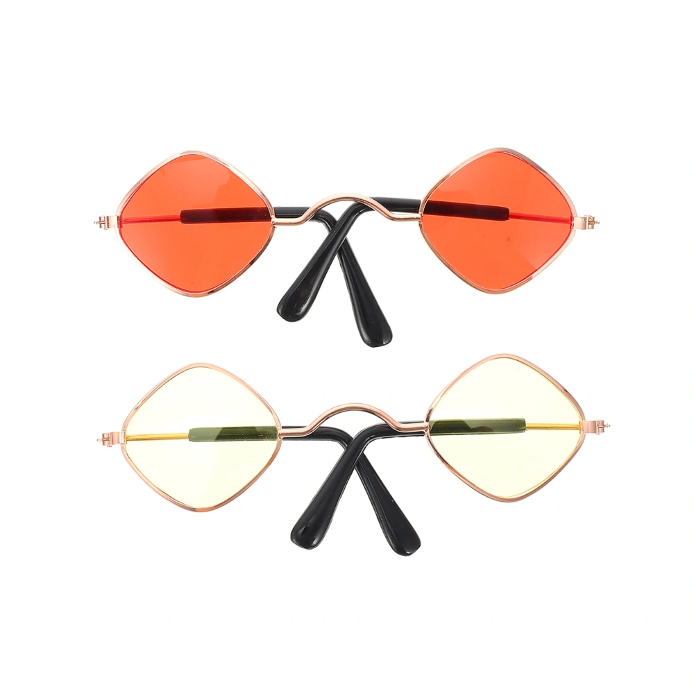 2pcs Cosplay Glasses Pet Eyeglasses Party Glasses Photo Props for Dogs Pets