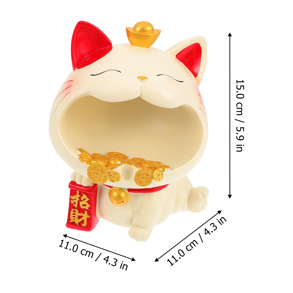 1pc Fortune Cat  Ashtray Cartoon Resin Cat Decor Housewarming Ashtray Gift