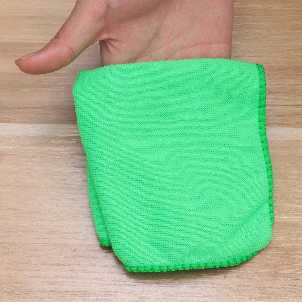 5pcs Premium Ultra Fine Microfiber Towel Cleaning Cloth for Kitchen Dirt Cleaning (Dark Green)