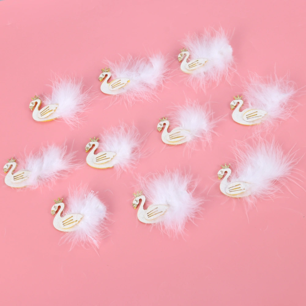 10pcs White Swan Cake Topper Decorative Cupcake Picks Dessert Cake Decoration Topper for Wedding Birthday Party (Random Wing Color)