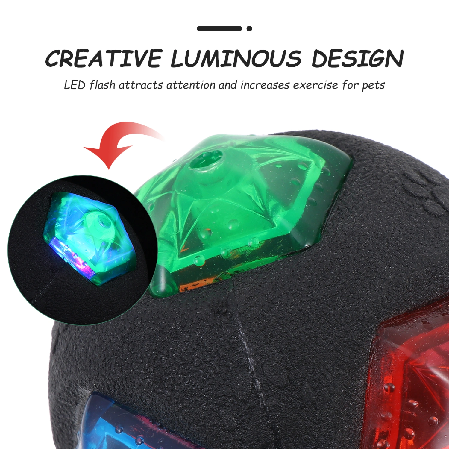1pc Practical Dog Ball Pet Luminous Toy Dog Molar Ball Toy Pet Interactive Toy