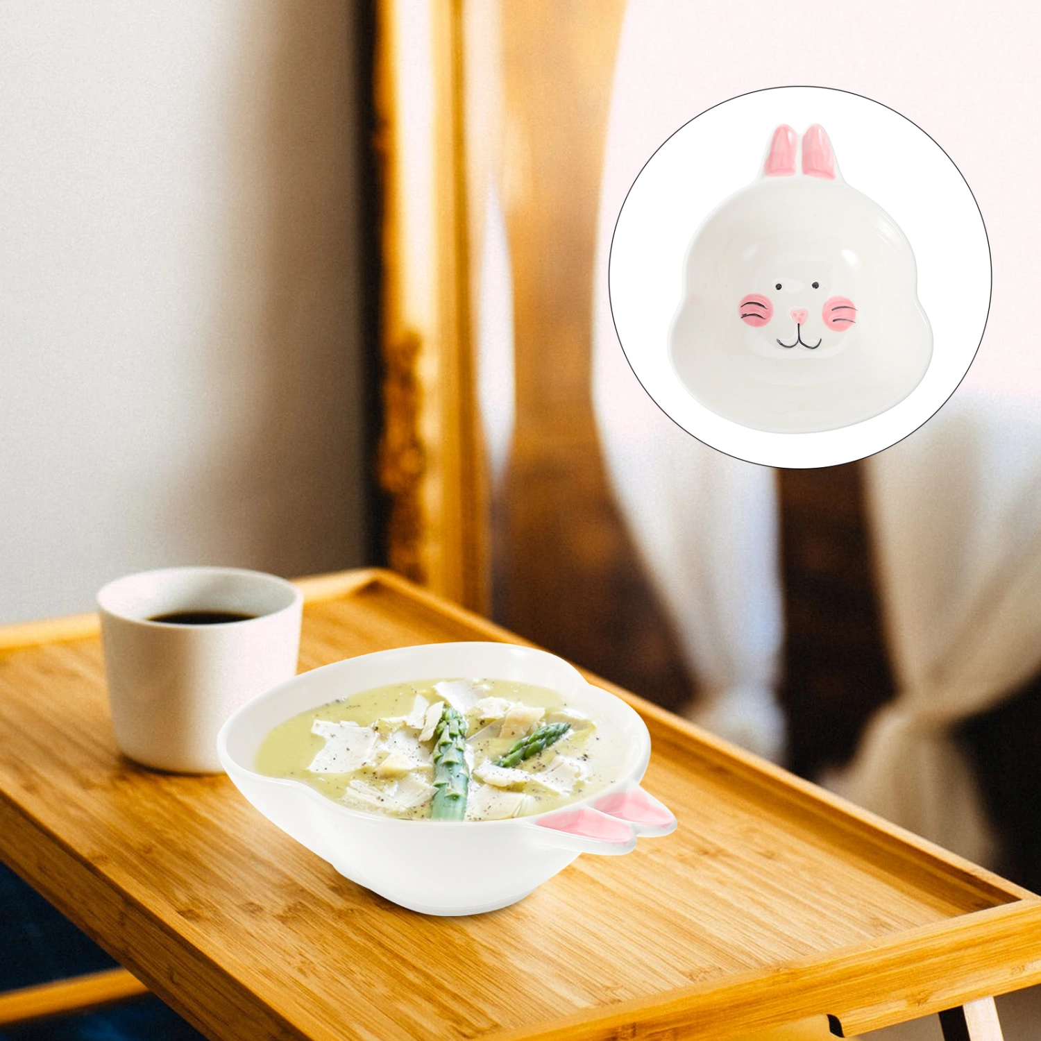 1pc Cartoon Animal Themed Ceramic Bowls Lovely Pattern Ceramics Craft Bowls