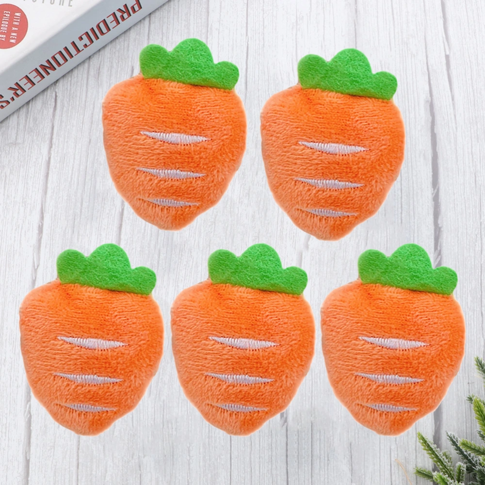 5Pcs Adorable Plush Carrot Shaped Brooch Hair Band Bag Shoes Brooch Pin Decor for Women (Carrot Brooch)