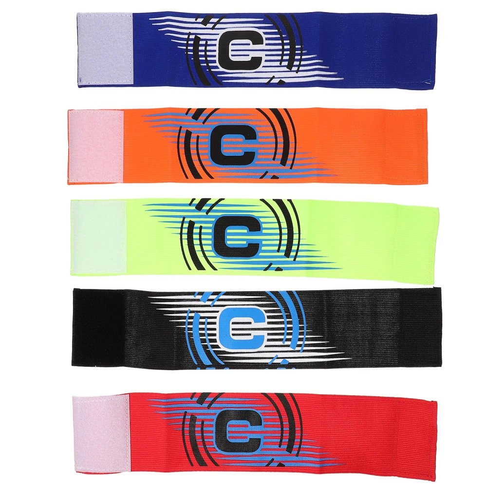 5Pcs Football Captain Armbands Soccer Team Captain Mark Bands Wear-resistant Sports Armbands