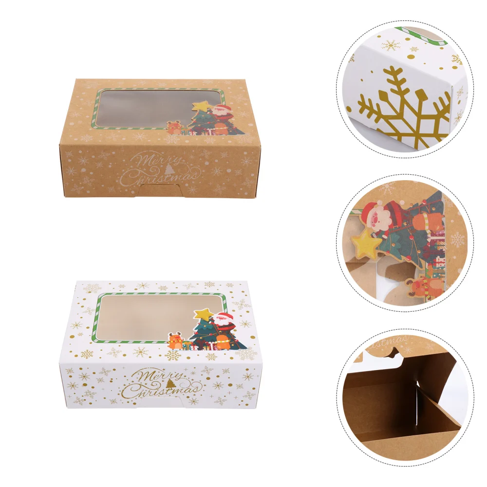 12pcs Christmas Cake Boxes Cake Packaging Boxes Organizers Cake Cases (Large)