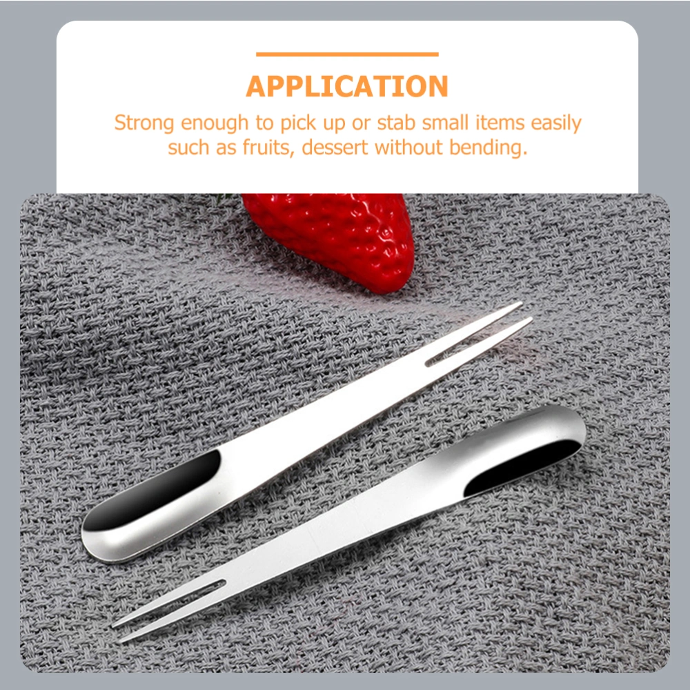 20pcs Stainless Steel Fruit Fork Cake Fork Fruit Puree Scoop Dessert Forks