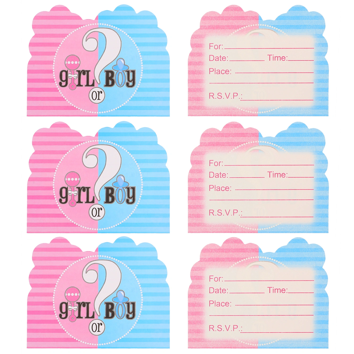 32pcs Baby Shower Gender Reveal Invitation Cards Baby Shower Party Invitations