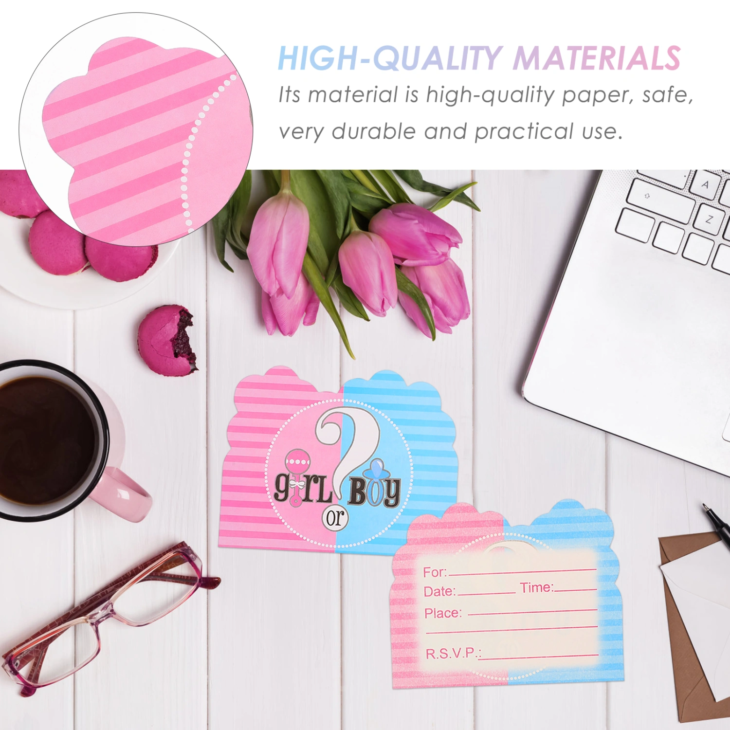 32pcs Baby Shower Gender Reveal Invitation Cards Baby Shower Party Invitations