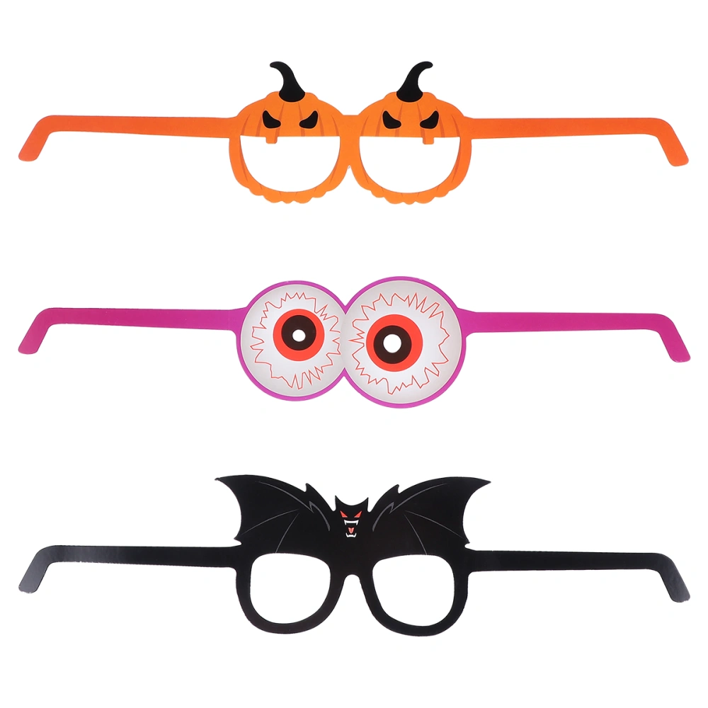 3pcs/Set Paper Glasses Props Decorative Glasses Party Decoration Paper Eyeglasse