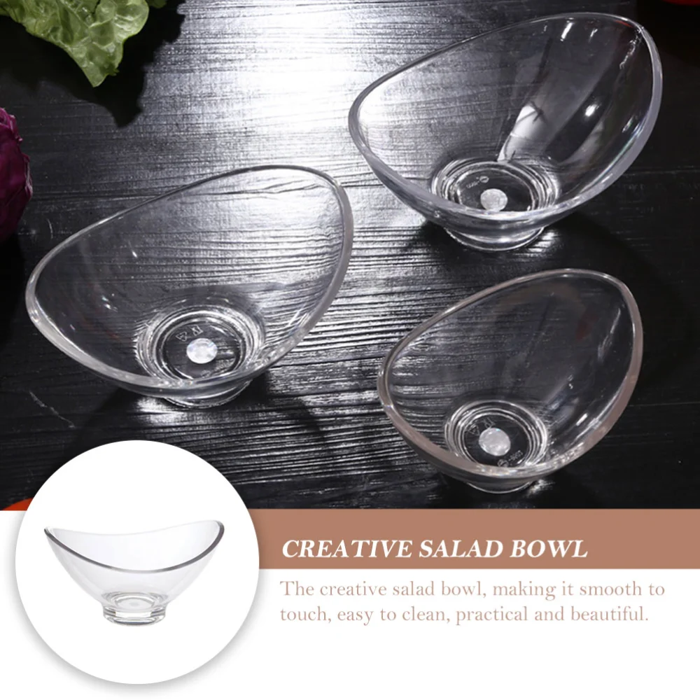 Clear Serving Bowl PC Plastic Dessert Bowl Transparent Ice Cream Bowl Home Salad Bowl