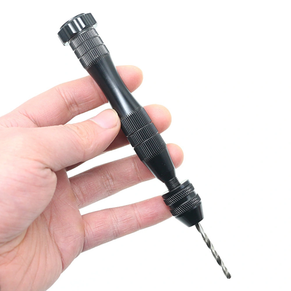 Mini Micro Hand Drill Heavy Duty Precision Hand Drill Professional Modelers Tool for 0.6-3MM Bit (Black)