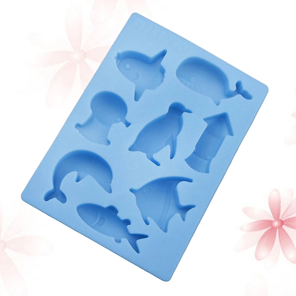 1pc Cartoon 8 Cavity Sea Animal Ice Maker Creative Baking Mold Chocolate Candy Cake Mold Handmade Soap Mold