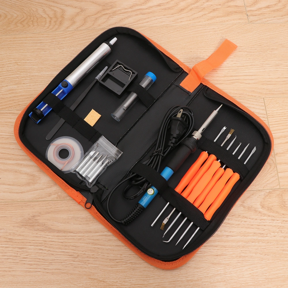 Electric Soldering Iron Kit Tweezers Tin Wire Desoldering Pump Welding Repair Tools with US Plug