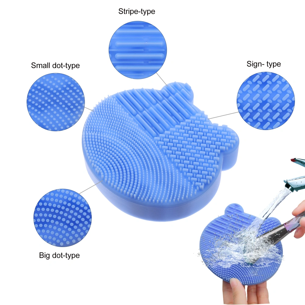 2 in 1 Silicone Makeup Brush Cleaning Mat Brush Storage Holder Kit for Women